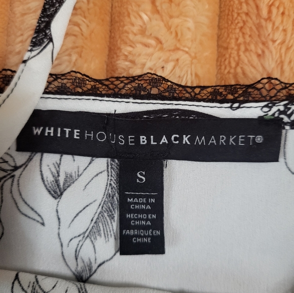 White House Black Market Floral Lace Trim Cami Top - Picture 3 of 5